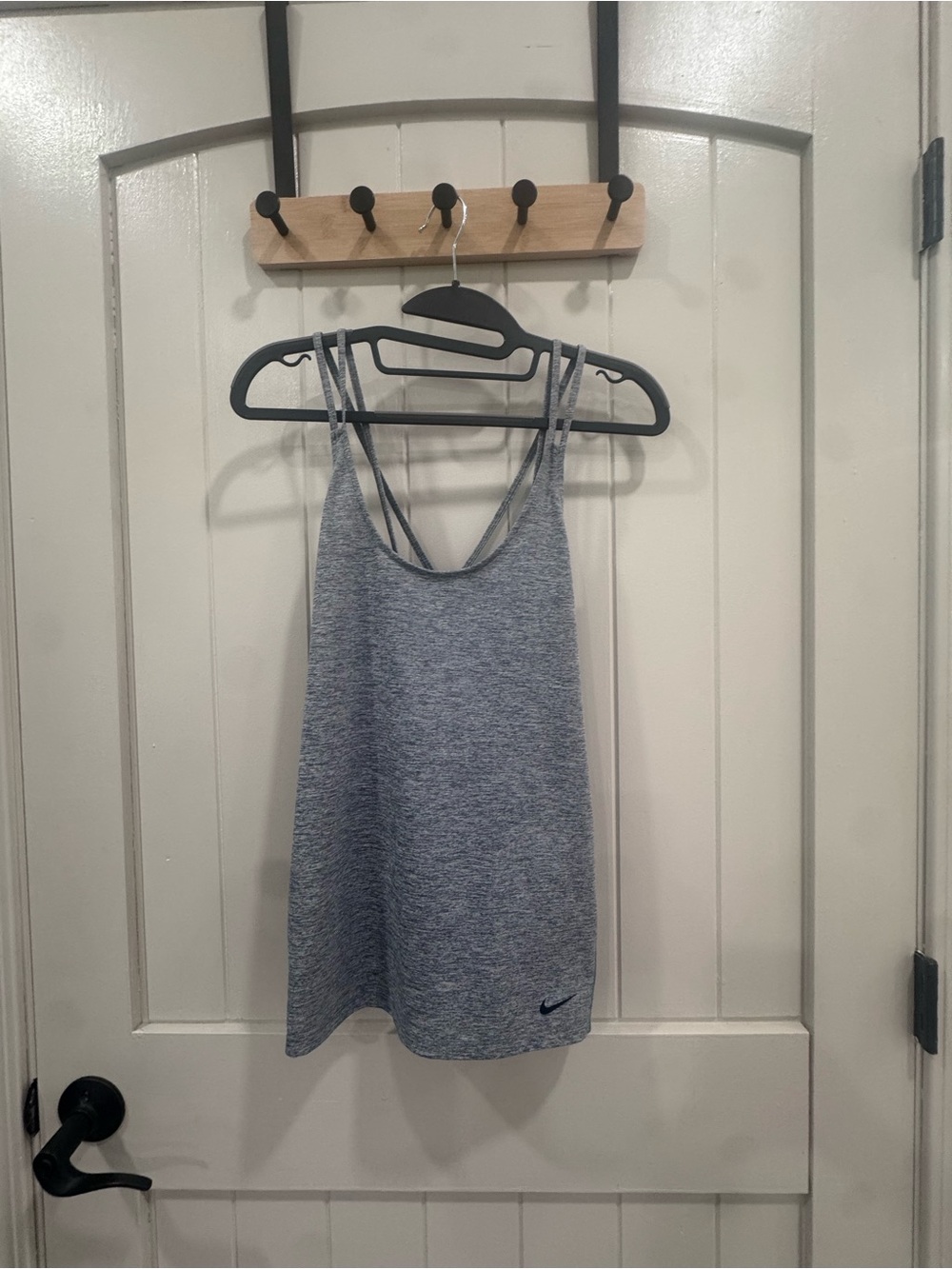 Nike Gray Heather Double-Strap Active Tank Size Small